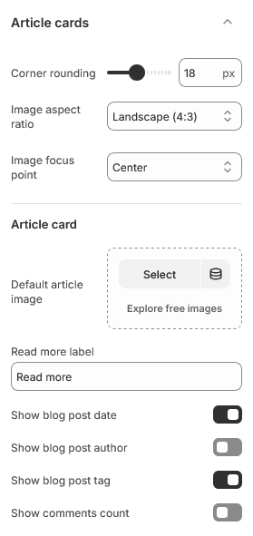 Article cards