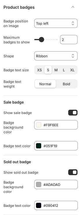 Product badges