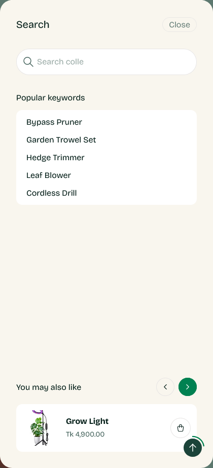 Search drawer